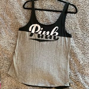 Pink Victoria’s Secret Logo Tank Low Back Top LG